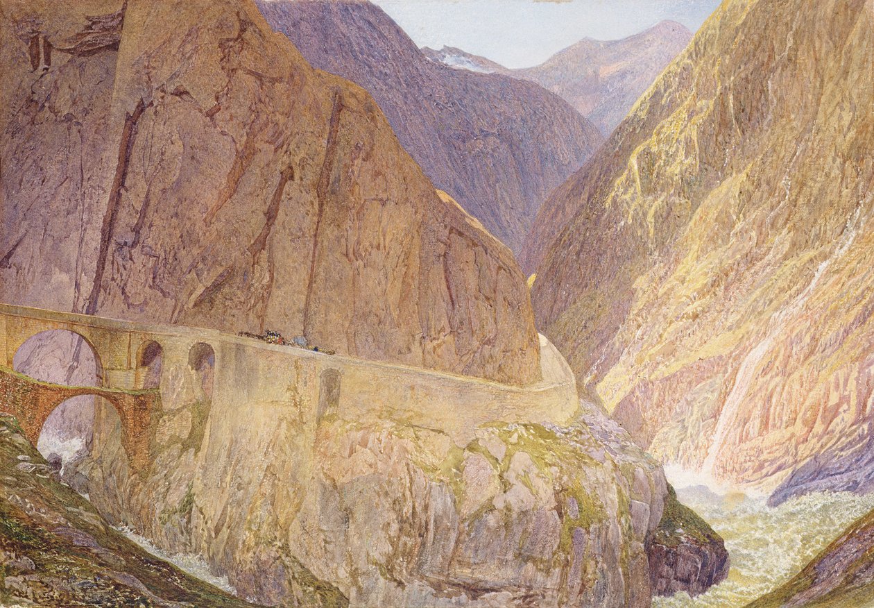 Paholaisen silta - St Gothardin sola tekijältä Alfred William Hunt