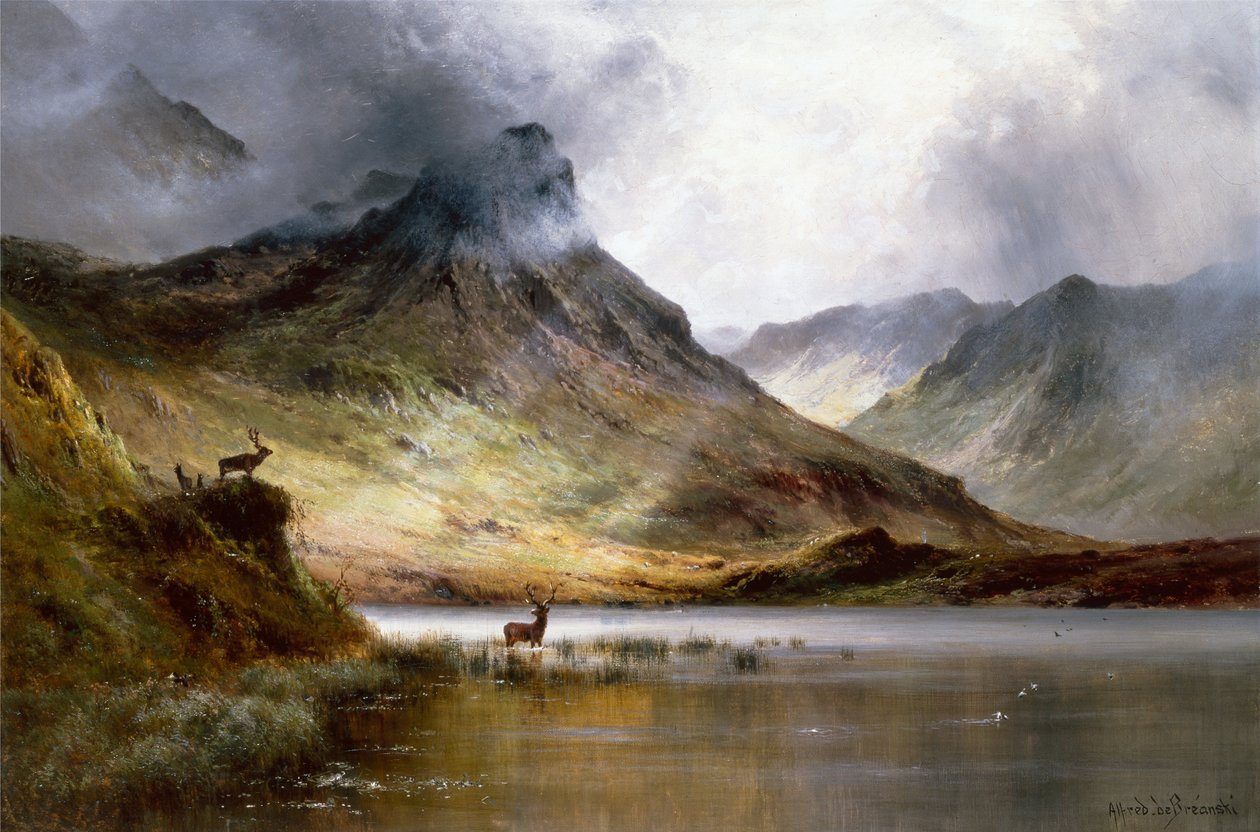The Herds Aberdeen (öljy kankaalle) tekijältä Alfred de Breanski