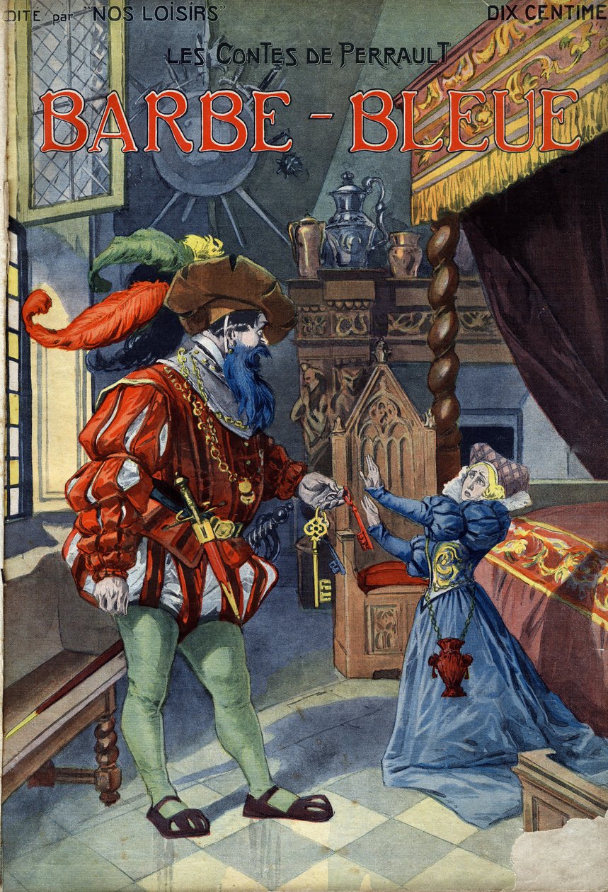 Siniparta (Siniparta), Conte, Charles Perrault (1628-1703). Kuva Vaccarista ja Carreystä "" Les beaux tales"" -kokoelmassa "" Nos loisirs""" noin 1910. Yksityinen kokoelma. tekijältä Alfredo and Carrey Vaccari