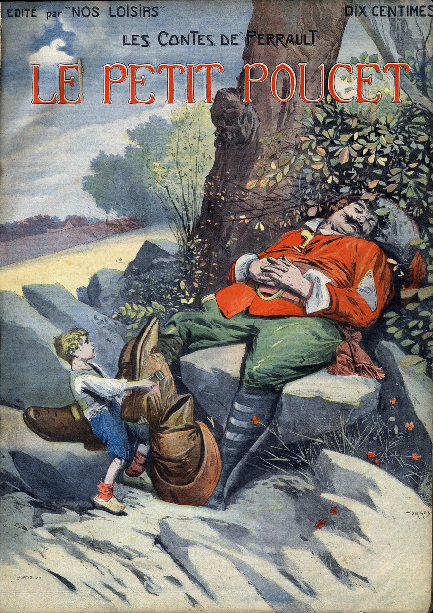 Le Peucet: Charles Perraultin tarina (1628-1703). Kuva Vaccarista ja Carreystä "" Les beaux tales"" -kokoelmassa "" Nos loisirs""" noin 1910. Yksityinen kokoelma. tekijältä Alfredo and Carrey Vaccari