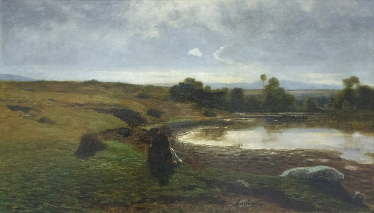 Aamupäivä Creysissä, noin 1863 (öljy kankaalle). tekijältä Alfredo D