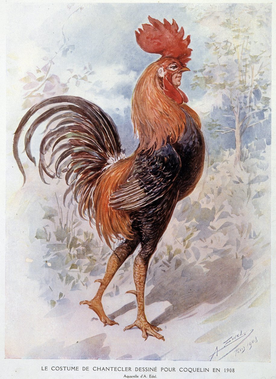 Chantecler-kuko-asu, joka on suunniteltu Constant Poppylle vuonna 1908, Edmond Rostandin säkeistö tekijältä Alfredo Edel