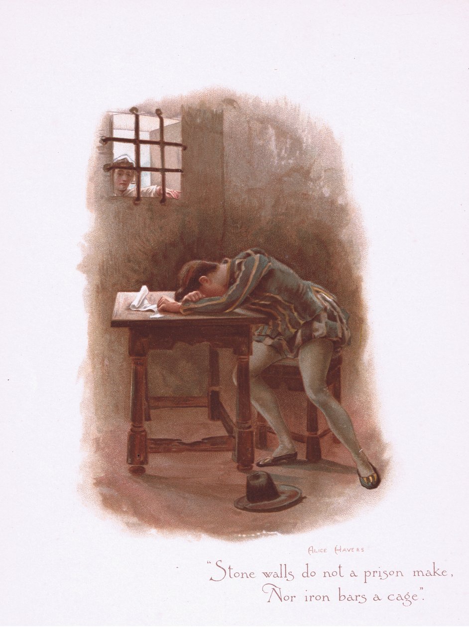 Kivimuurit eivät tee vankilasta vankilaa, kappaleesta Some Old Love Songs (Joitakin vanhoja rakkauslauluja), jonka on julkaissut Hildesheimer & Faulkner, 1892. tekijältä Alice Havers