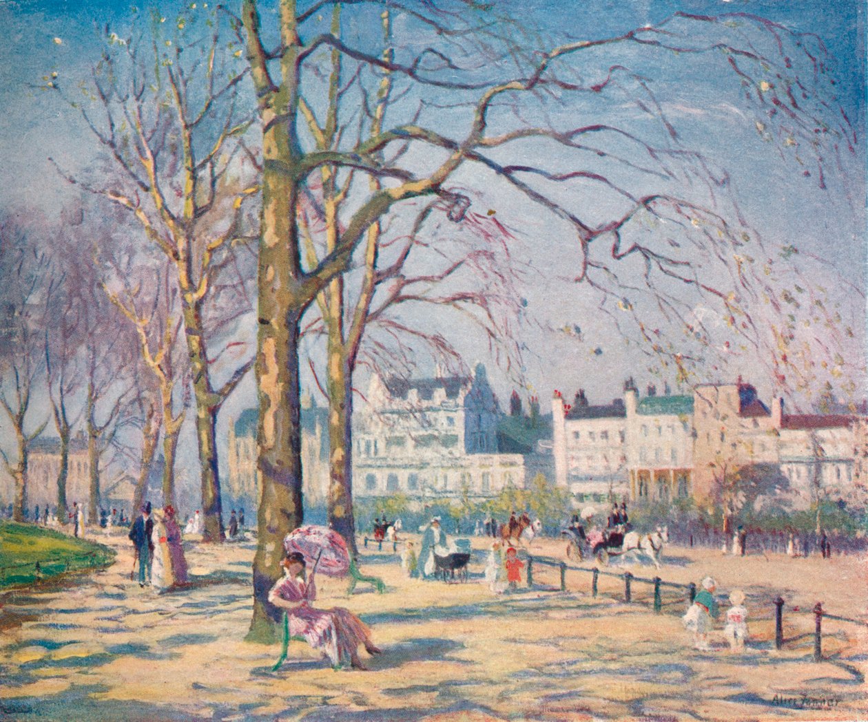 Kevät Hyde Parkissa, vuodelta 1910 tekijältä Alice Maud Fanner