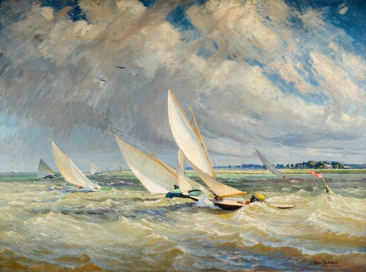 Huonolla säällä kilpailevat huvijahdit - Burnham-On-Crouch, 1919. tekijältä Alice Maud Fanner