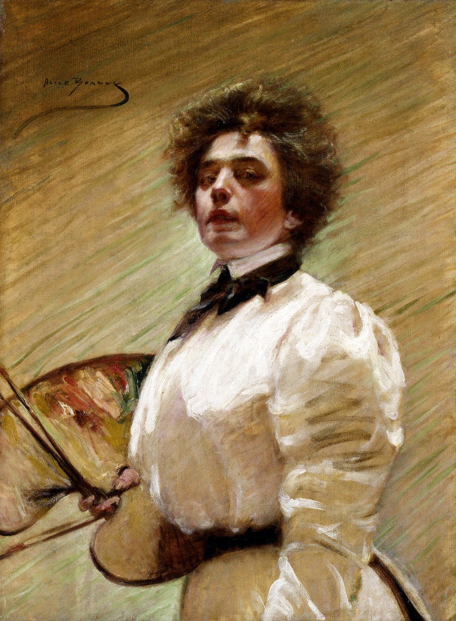 Omakuva paletilla, n. 1906. tekijältä Alice Pike Barney