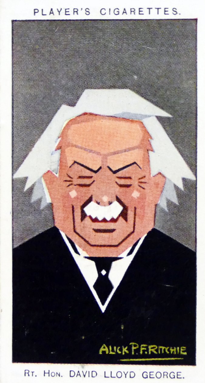 Vuoden 1926 pelaajan savukekortti, jossa on kuva: David Lloyd George tekijältä Alick Penrose Forbes Ritchie