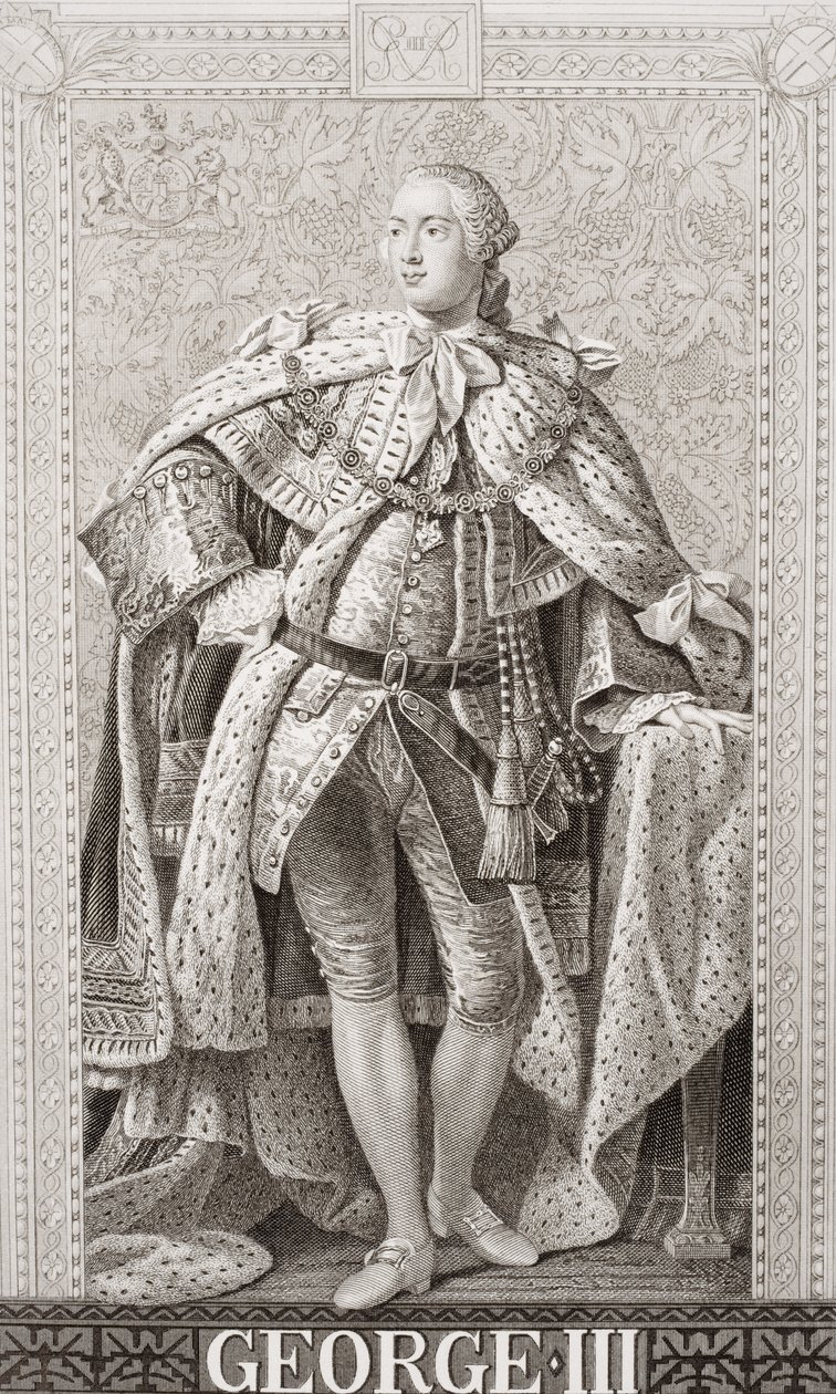 George III (1738-1820) teoksesta "Englannin ja Skotlannin historian kuvituksia" osa II tekijältä Allan Ramsay