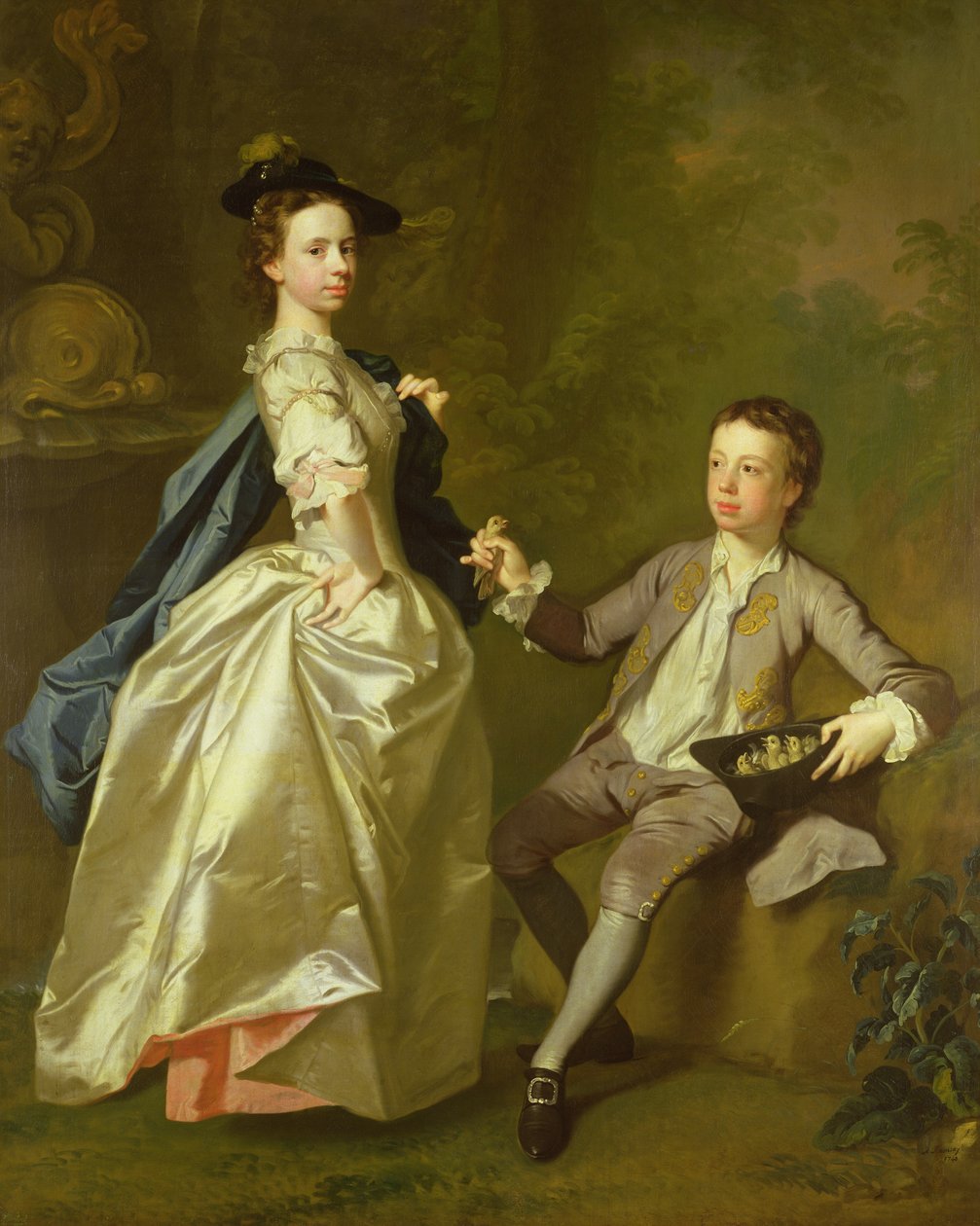 The Hon. Rachel Hamilton ja hänen veljensä Hon. Charles Hamilton, 1740 tekijältä Allan Ramsay