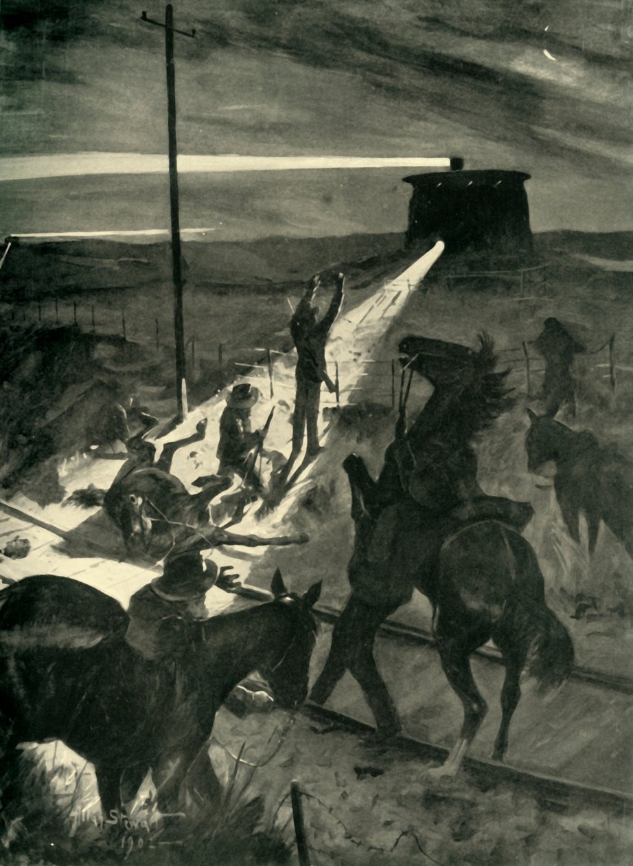 "Yöyrityksen tappio rautatien ylitse", 1902. tekijältä Allan Stewart