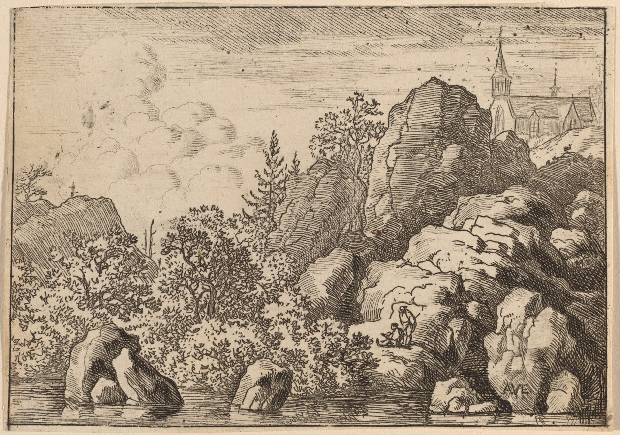 Kirkko kukkulalla, luultavasti n. 16451656. tekijältä Allart van Everdingen
