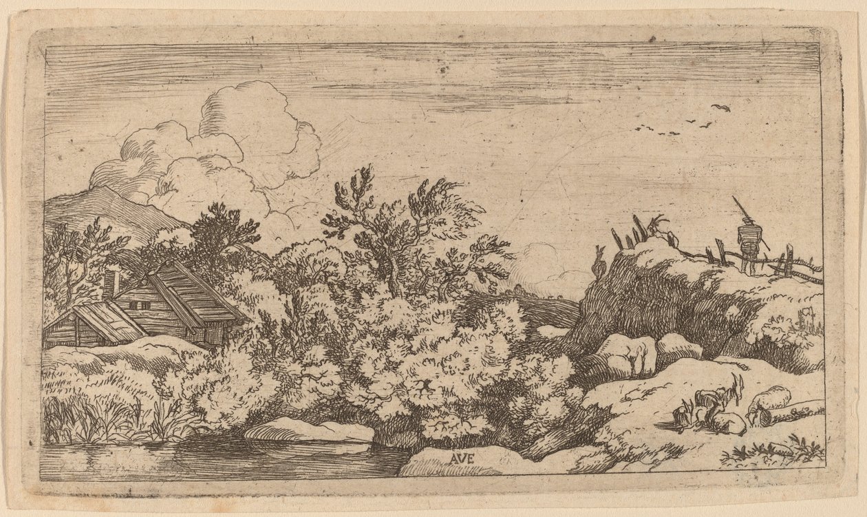Vuohilauma kukkulalla, luultavasti n. 16451656. tekijältä Allart van Everdingen