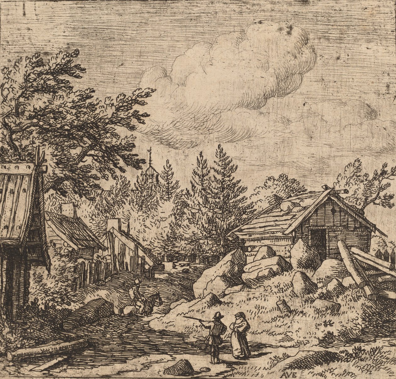 Hamlet vuoristoisella pohjalla, luultavasti n. 16451656. tekijältä Allart van Everdingen
