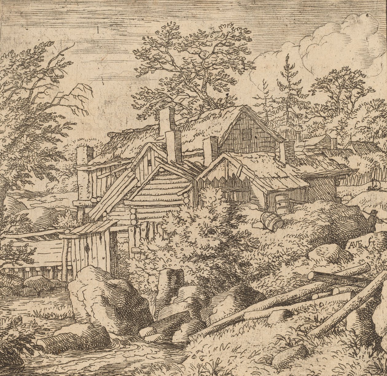 Hamlet al vessant de la muntanya, probablement c. 16451656. finlandès tekijältä Allart van Everdingen