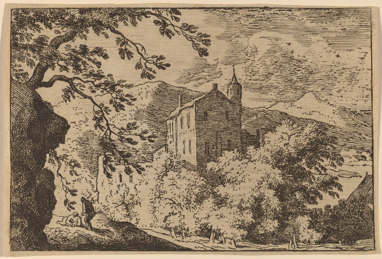 Suuri talo tornilla, luultavasti n. 16451656. tekijältä Allart van Everdingen