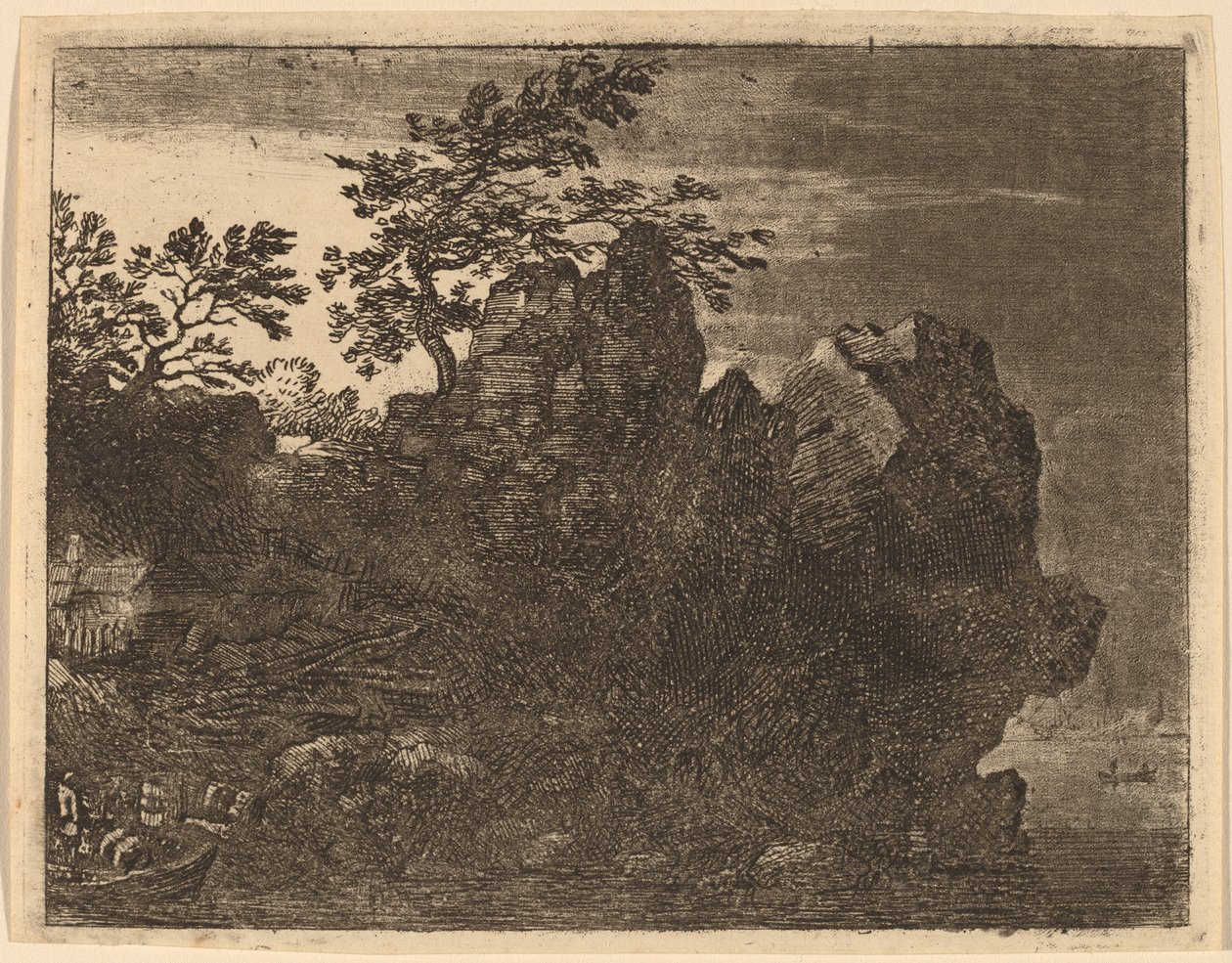 Suuri kivi joella, luultavasti n. 16451656. tekijältä Allart van Everdingen