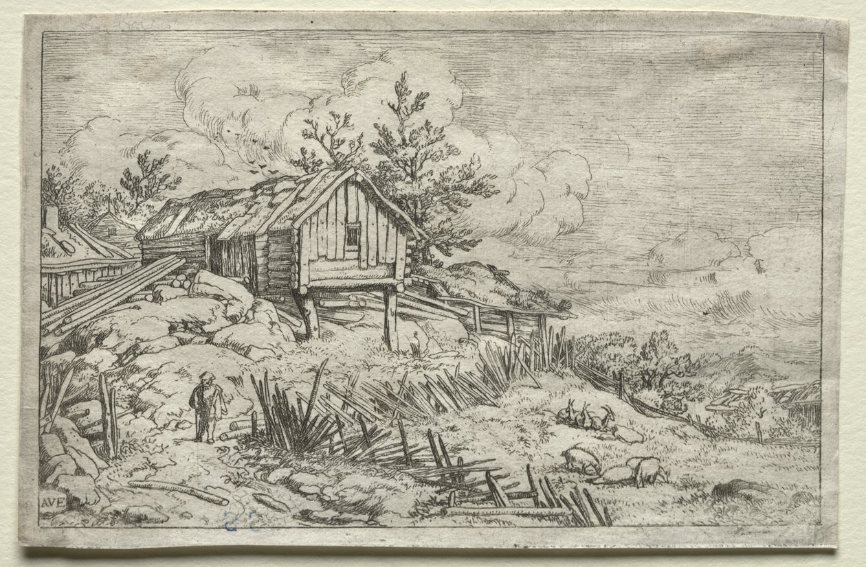 Mies Deserted Housen portissa tekijältä Allart van Everdingen