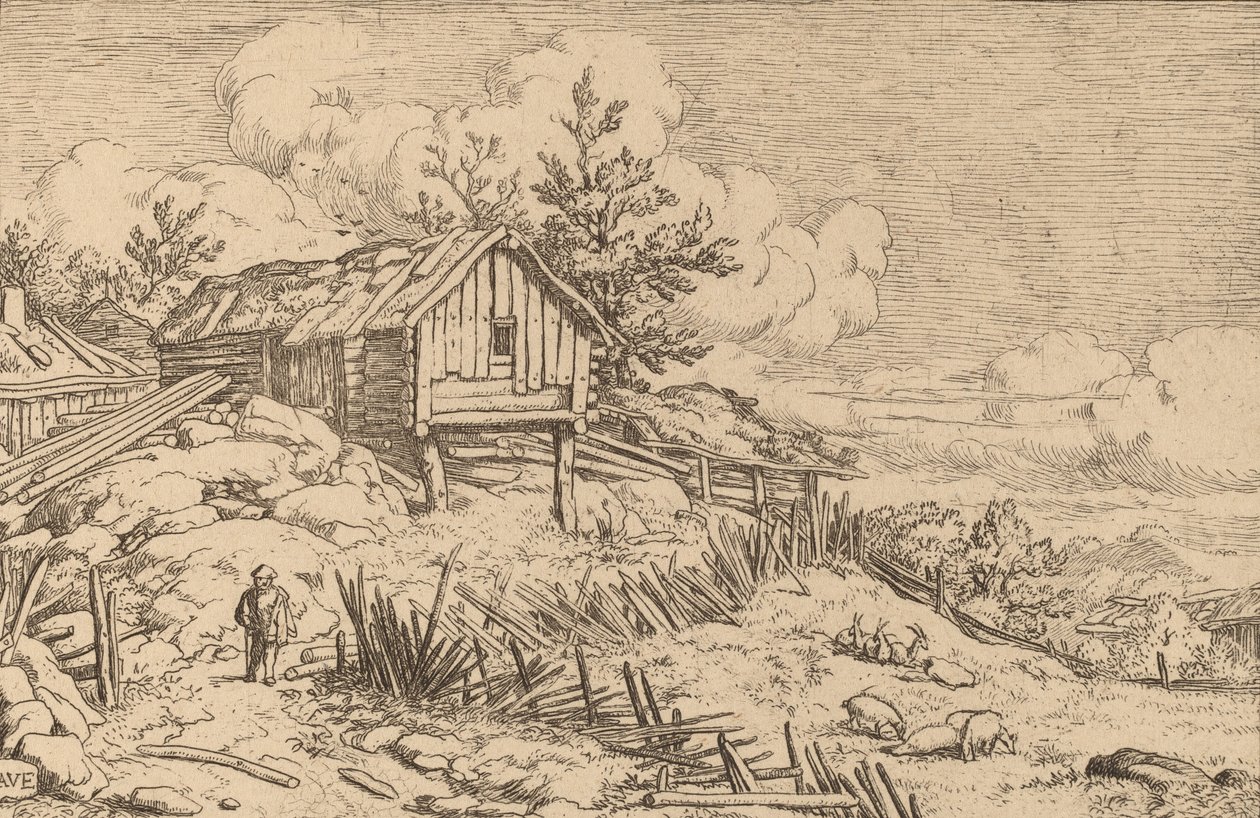 Man near Entry of a Ruinous Hedge, probably c. 16451656.  tekijältä Allart van Everdingen