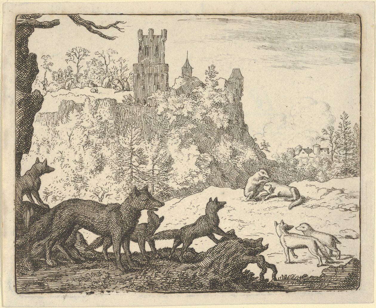Renard lähtee mäyrän kanssa, 1650-75. tekijältä Allart van Everdingen