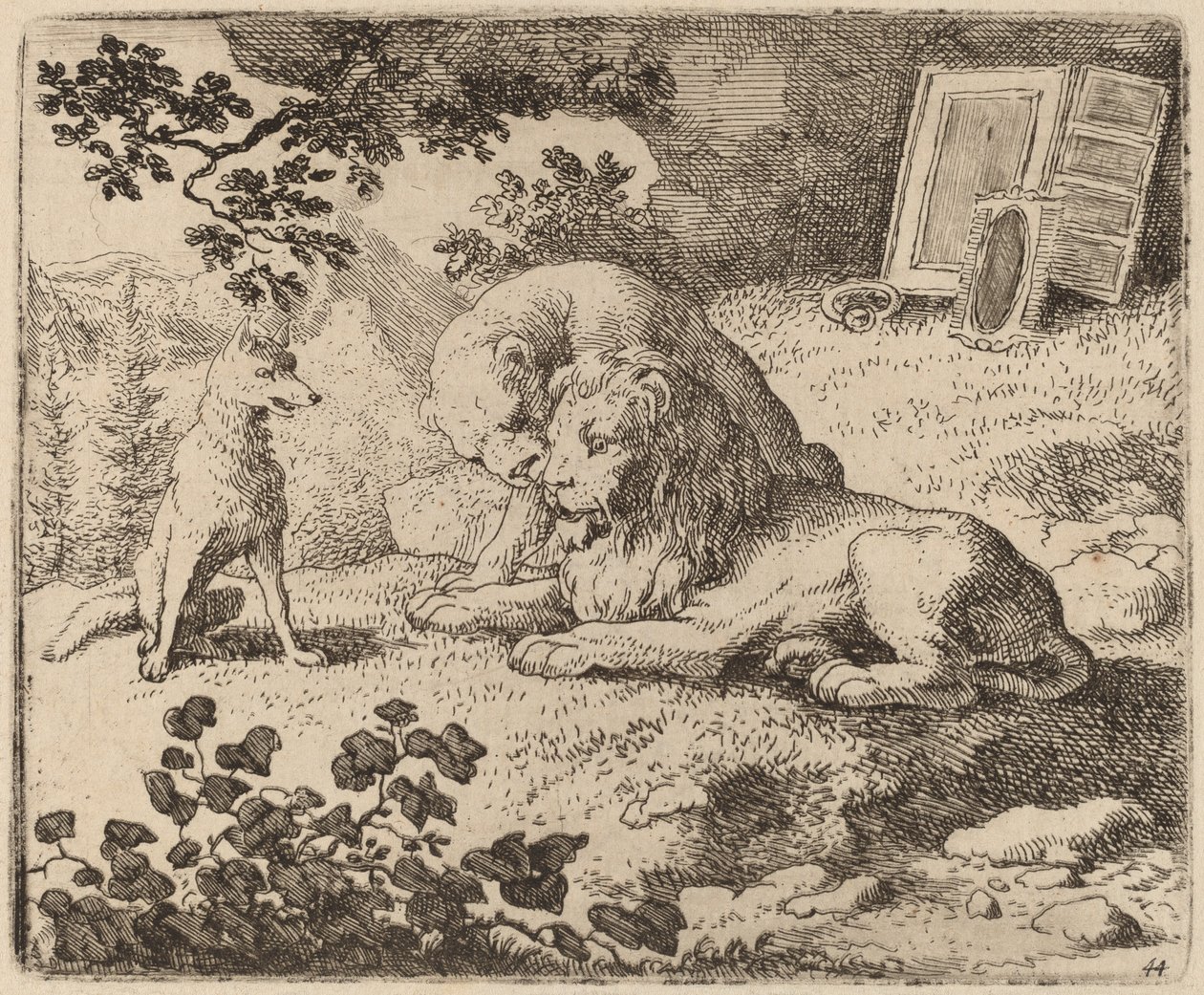 Reynard kuvaa kadonneita aarteita, luultavasti n. 16451656. tekijältä Allart van Everdingen