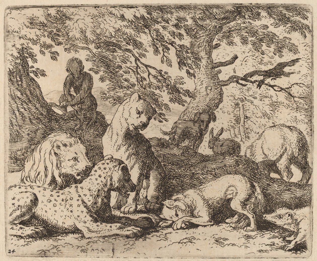 Reynard Winds His Tale and Wrongs His Father, luultavasti c. 16451656. tekijältä Allart van Everdingen