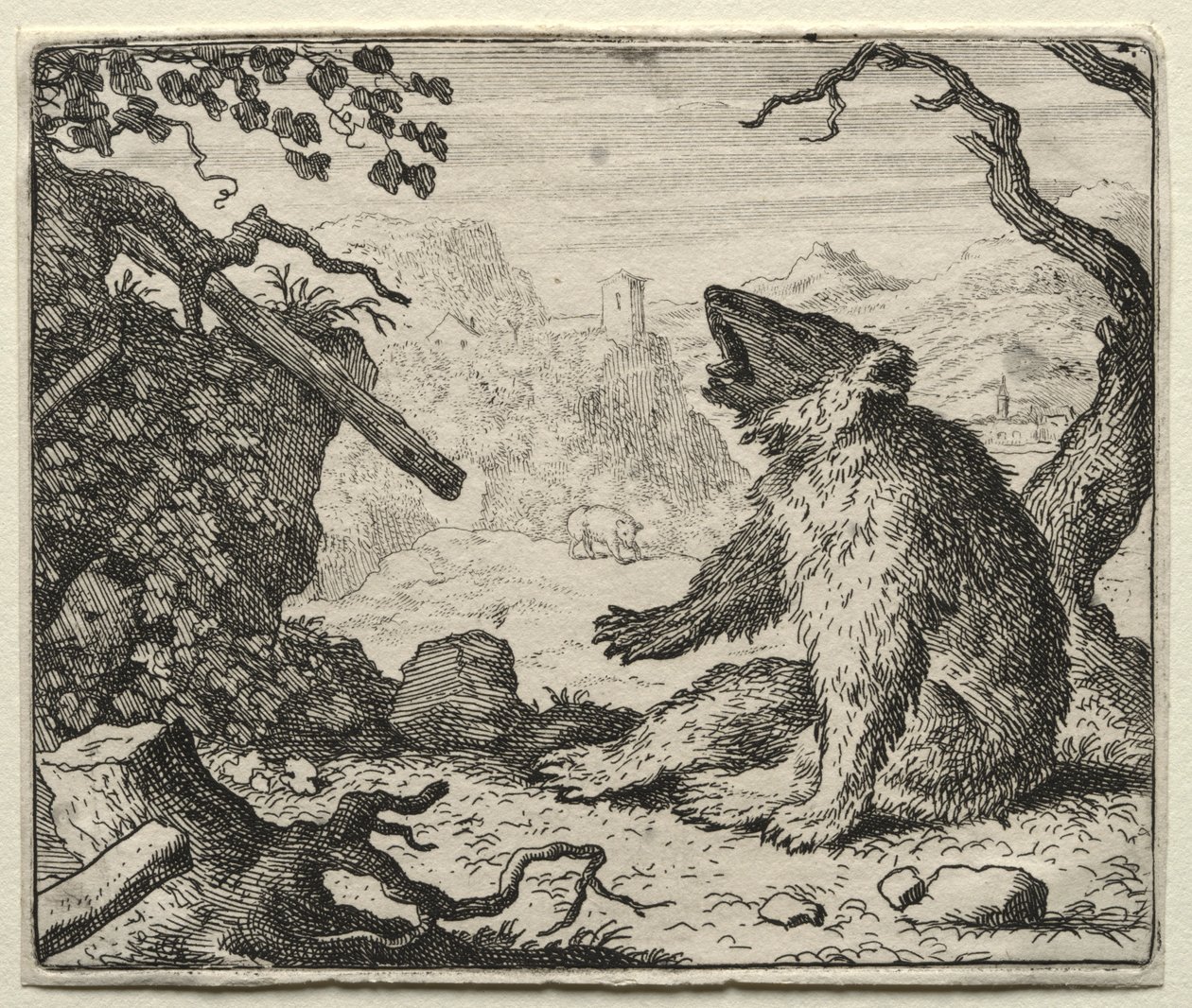 Reynard the Fox: The Bear kutsuu Reynardin oikeuteen. tekijältä Allart van Everdingen