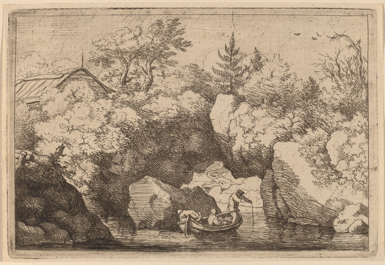 Skiff halkeaman alla, luultavasti n. 16451656. tekijältä Allart van Everdingen