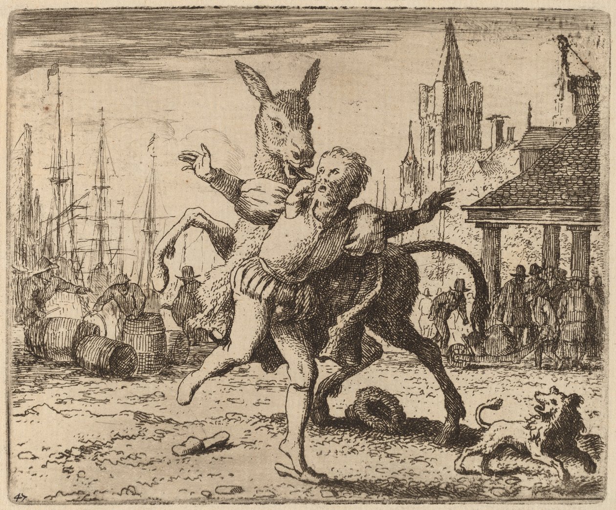 Aasi ja koira, luultavasti c. 16451656. tekijältä Allart van Everdingen