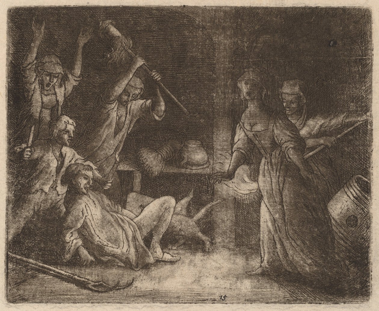 The Cat Trapped and Beaten, luultavasti c. 16451656. tekijältä Allart van Everdingen