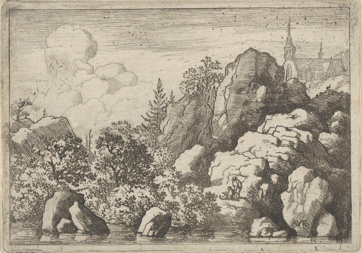 Kirkko kukkulalla, 1600-luku. tekijältä Allart van Everdingen