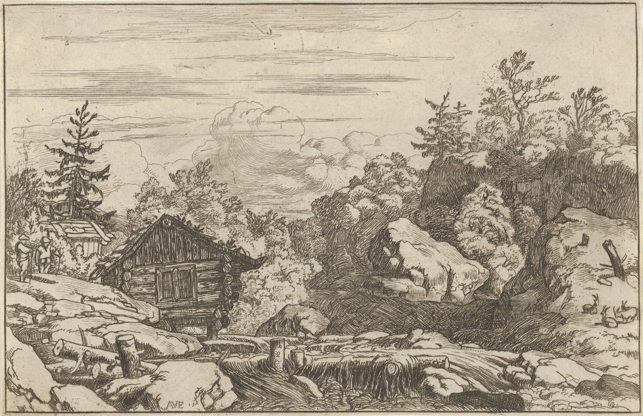 Mökit pankissa, 1600-luku. tekijältä Allart van Everdingen