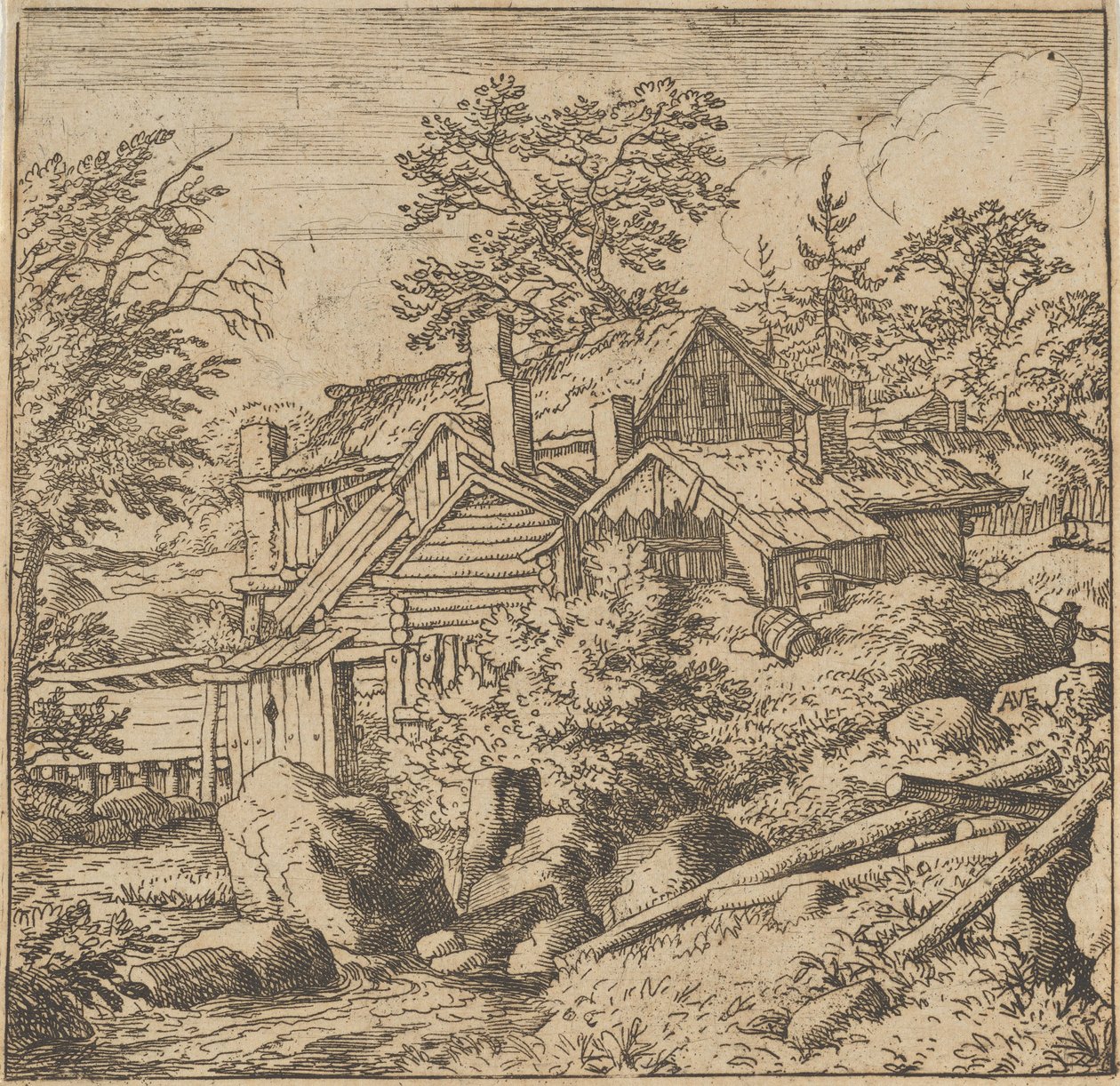Hamlet vuoren puolella, 1600-luvun puoliväli, 1600-luvun puoliväli. tekijältä Allart van Everdingen