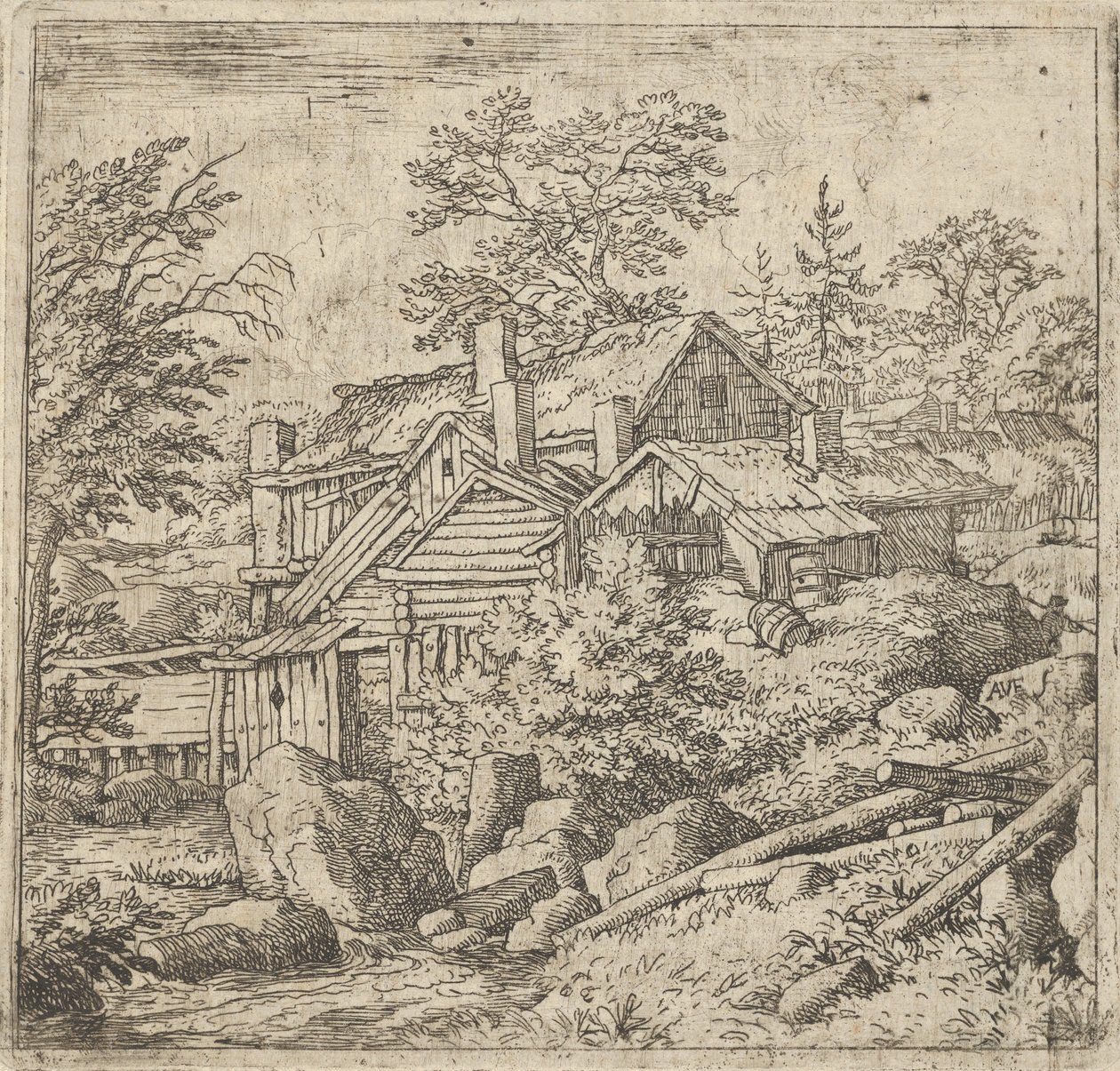 Hamlet vuorenrinteellä, 1600-luku. tekijältä Allart van Everdingen