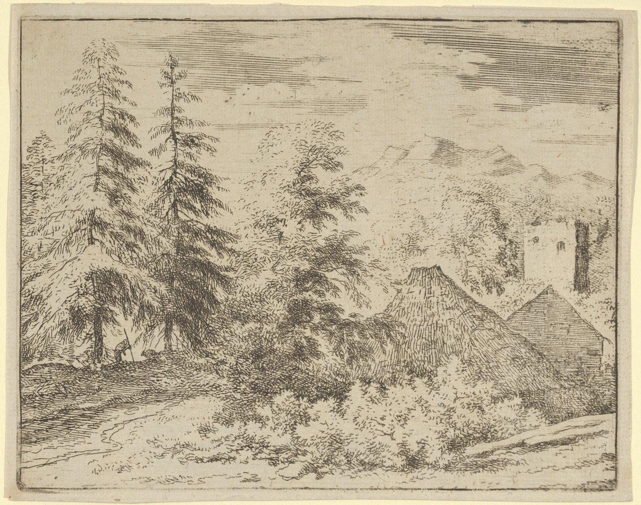 Mies kahden kuusen välissä, 1600-luku. tekijältä Allart van Everdingen
