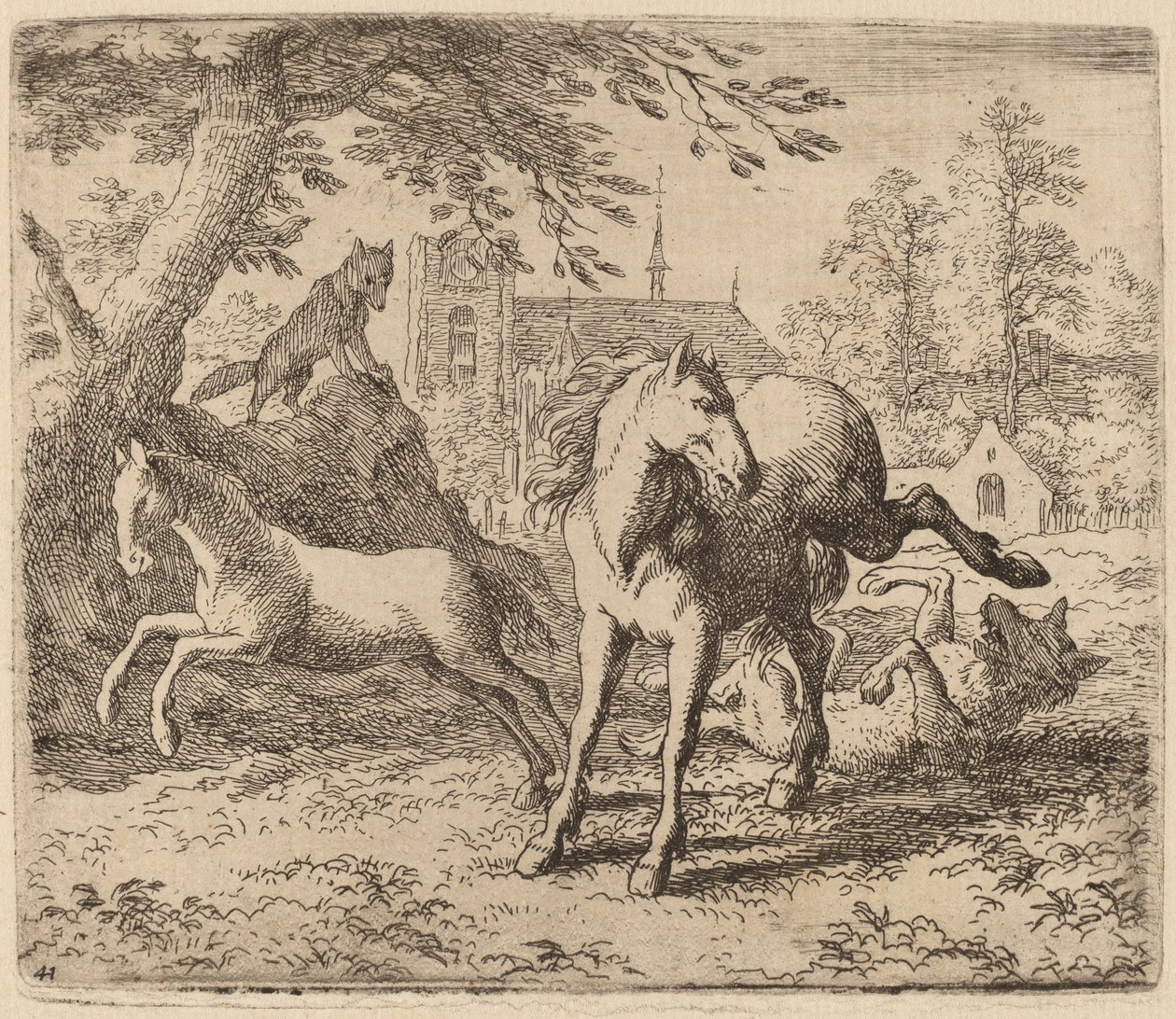 Tamma ja susi, luultavasti n. 16451656. tekijältä Allart van Everdingen
