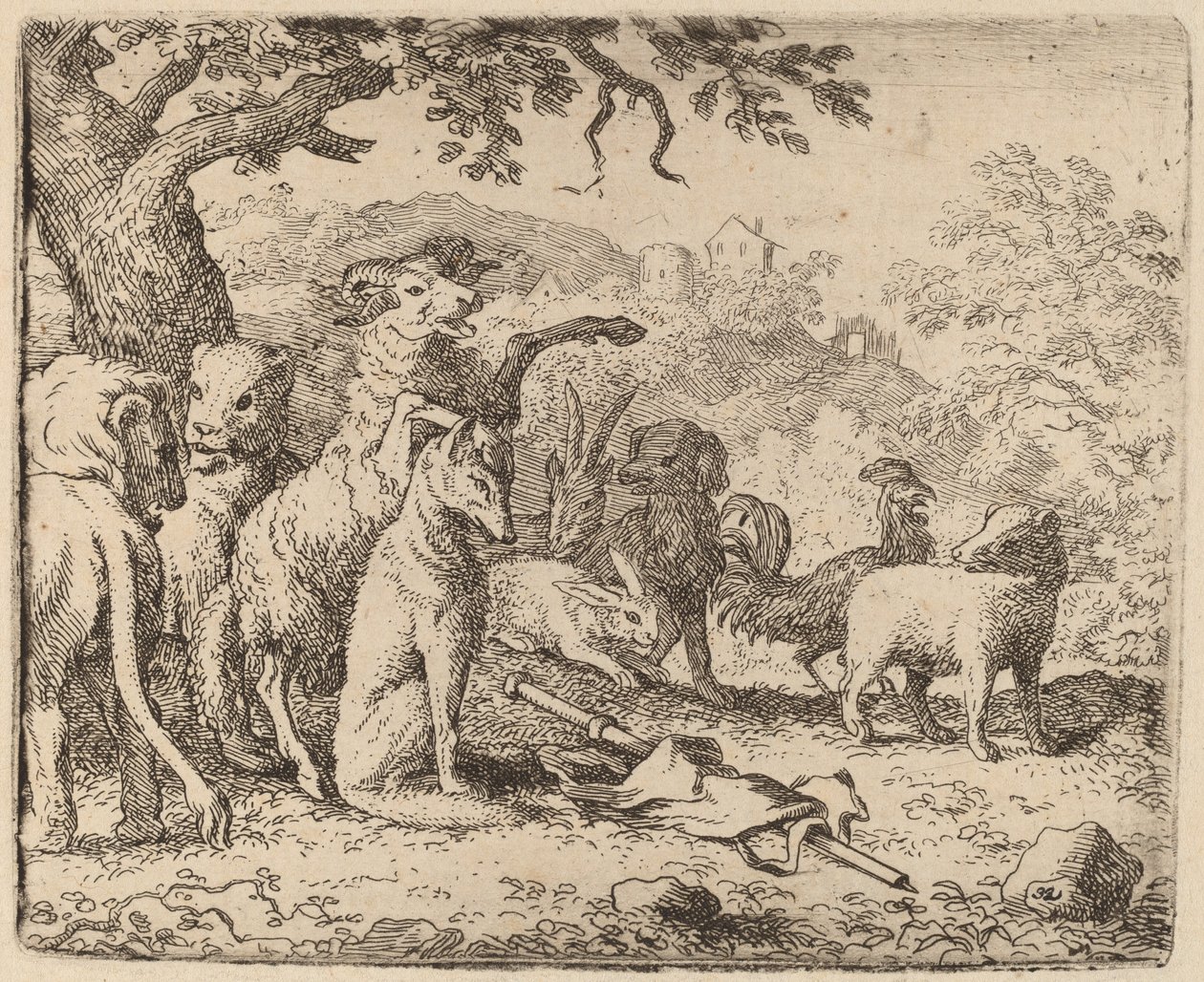 Ram siunaa Reynardia, luultavasti n. 16451656. tekijältä Allart van Everdingen