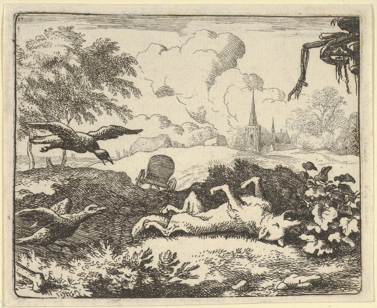 Renardin vastaisen rikollisen kanteen lukeminen, 1650-75. tekijältä Allart van Everdingen