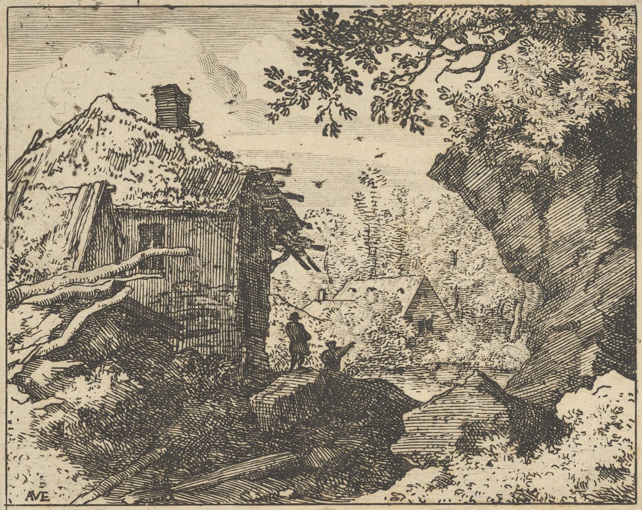 Olkimaja takaa katsottuna, 1600-luku. tekijältä Allart van Everdingen