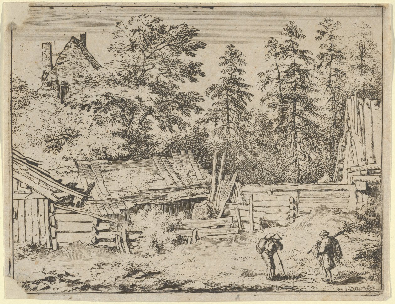 Kolme mökkiä, 1600-luku. tekijältä Allart van Everdingen