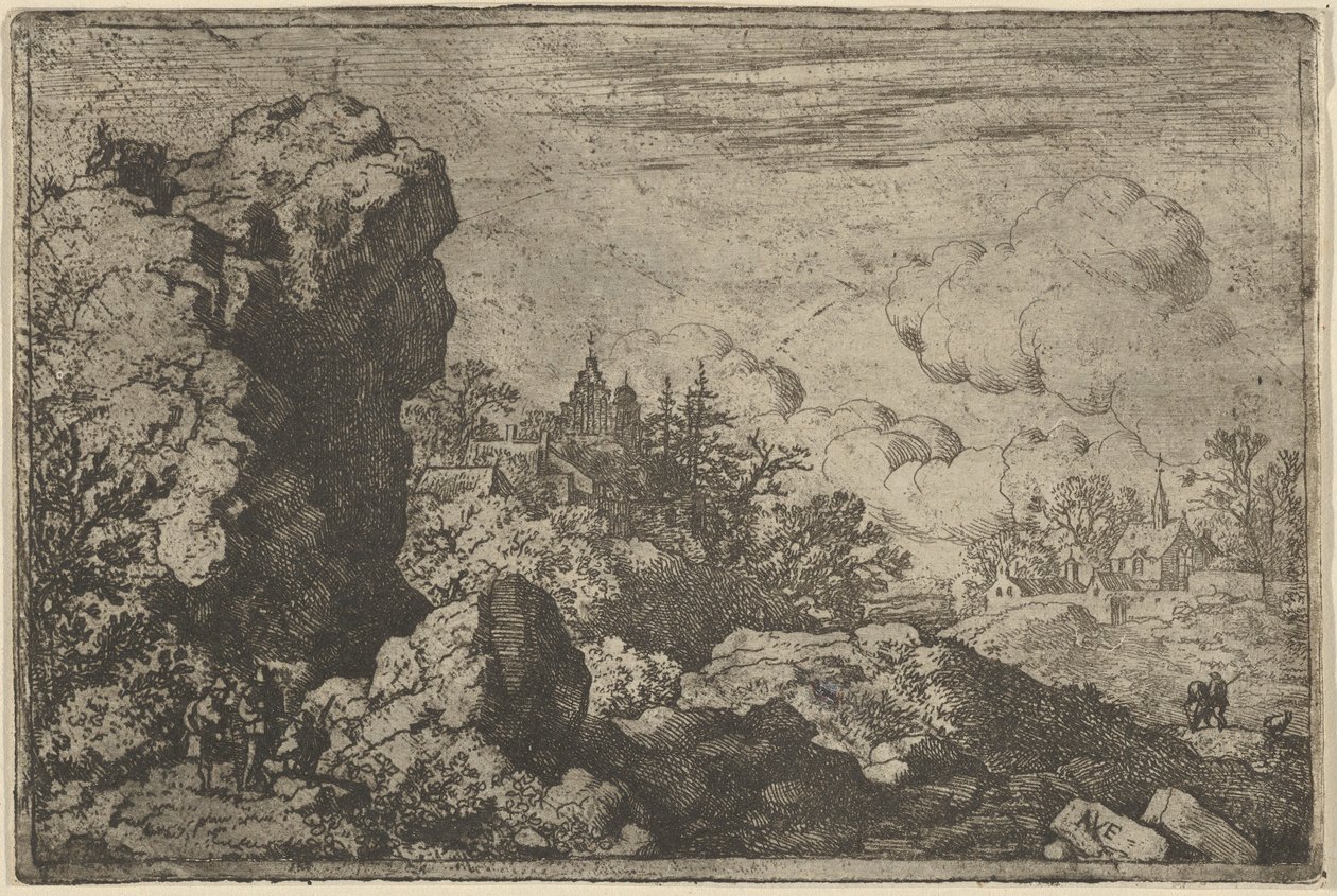 Kolme matkustajaa High Rockin juurella, 1600-luku. tekijältä Allart van Everdingen