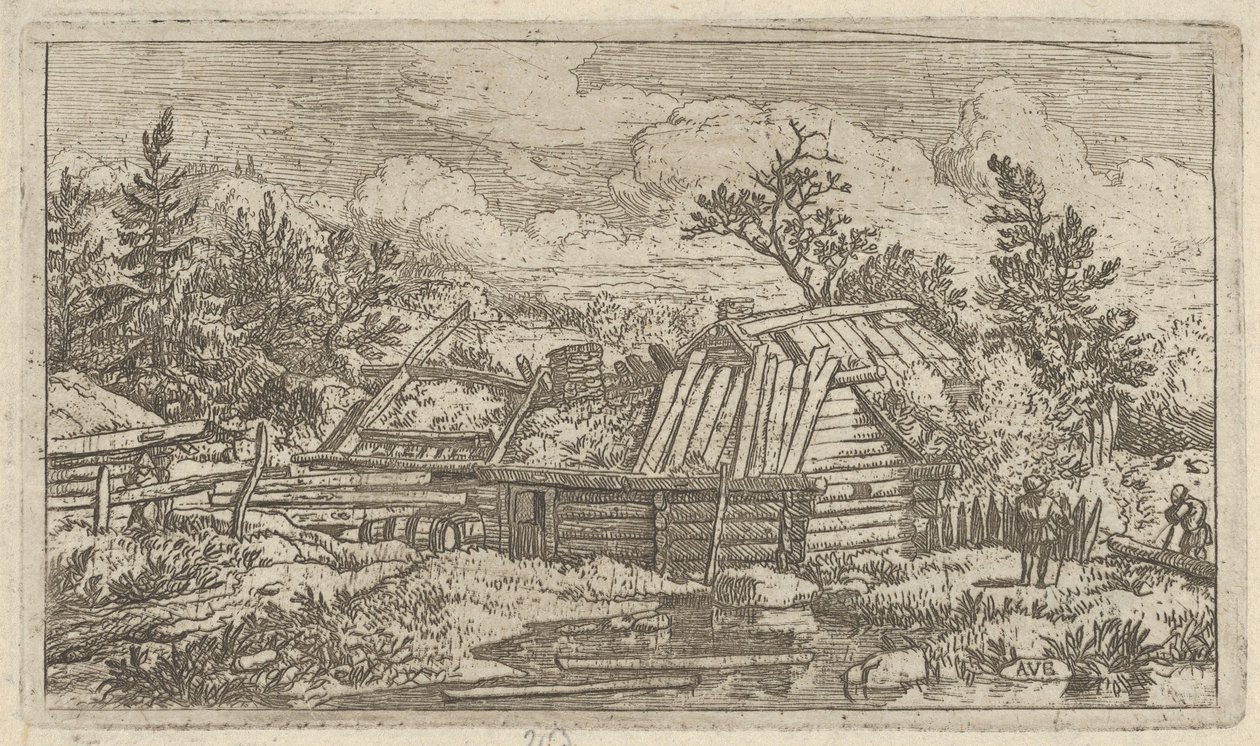 Kaksi palkkia kellumassa vedessä, 1600-luku. tekijältä Allart van Everdingen