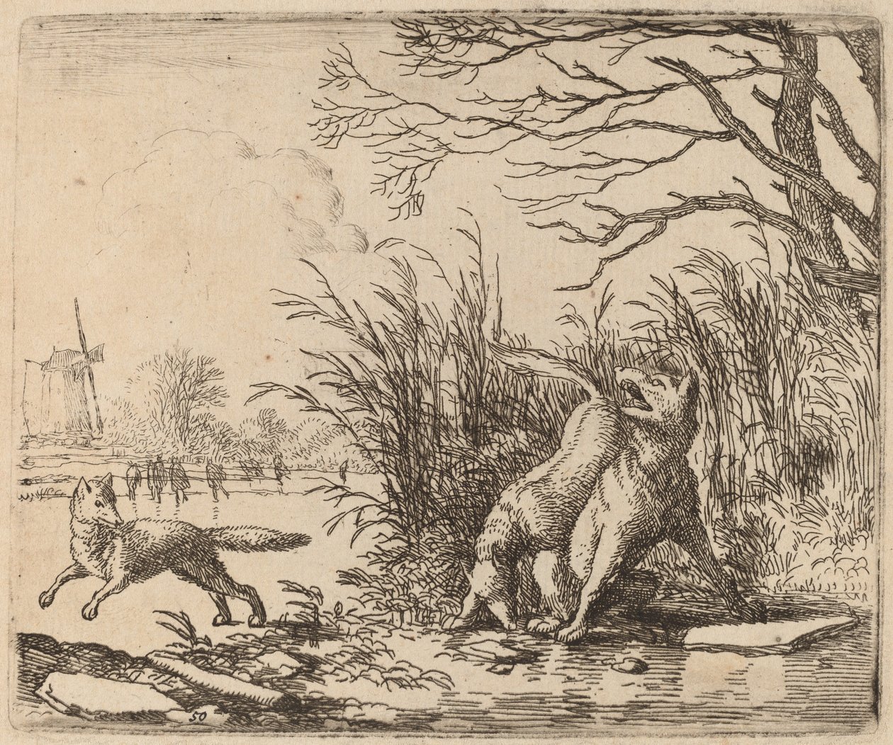 The Wolves on the Ice, luultavasti c. 16451656. tekijältä Allart van Everdingen