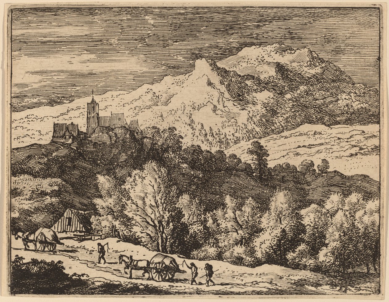 Kaksi kärryä, luultavasti c. 16451656. tekijältä Allart van Everdingen