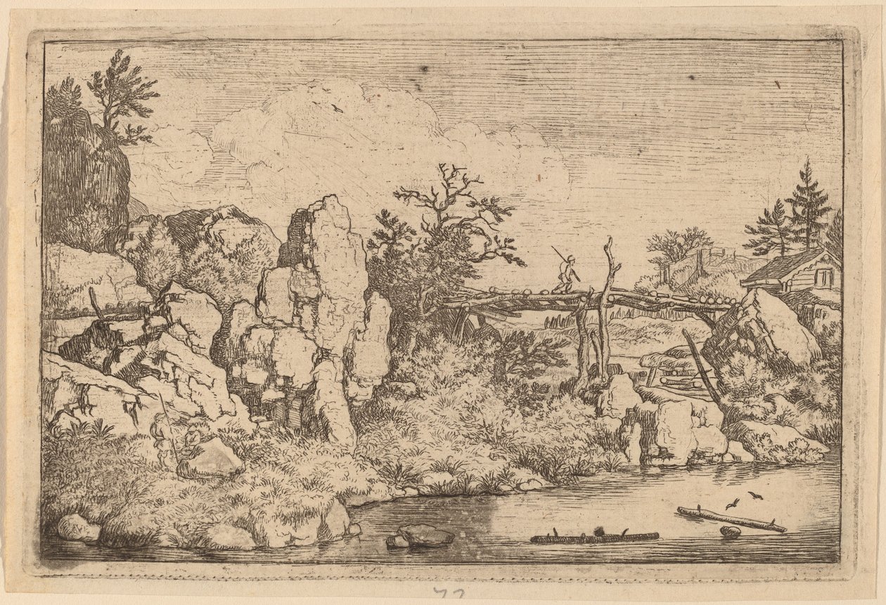 Kaksi tukkia vedessä, luultavasti n. 16451656. tekijältä Allart van Everdingen