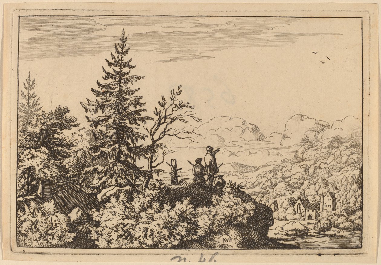 Kaksi miestä kukkulalla, luultavasti n. 16451656. tekijältä Allart van Everdingen