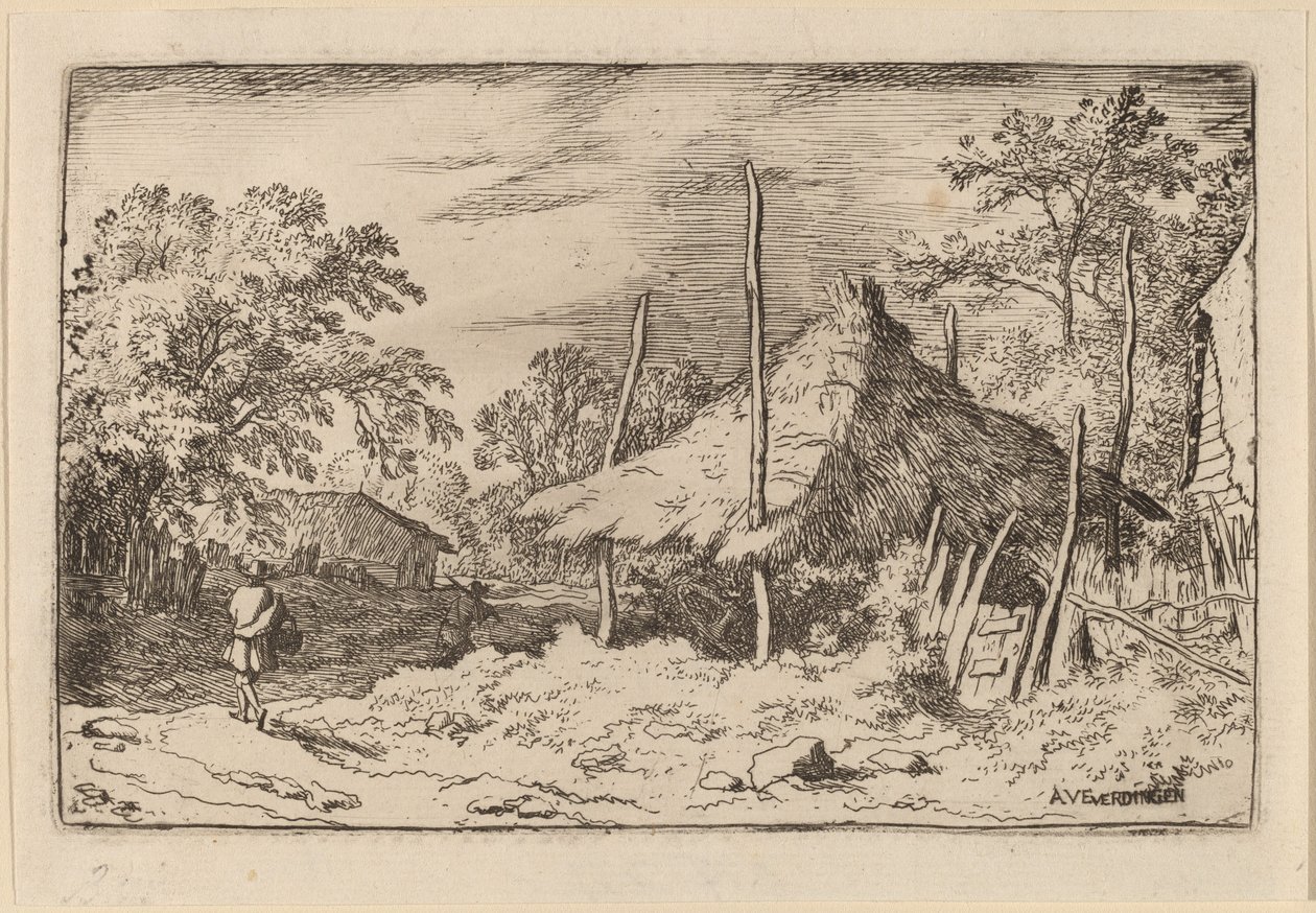 Pyörä Hay Barnin alla, luultavasti n. 16451656. tekijältä Allart van Everdingen