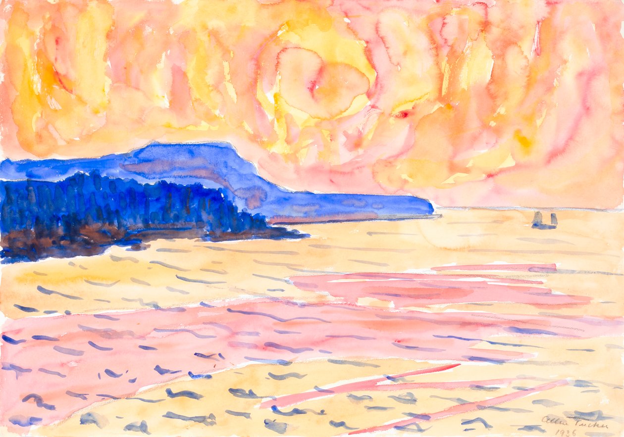 Akvarelli nro. 6, Blue Coast, 1936. tekijältä Allen Tucker