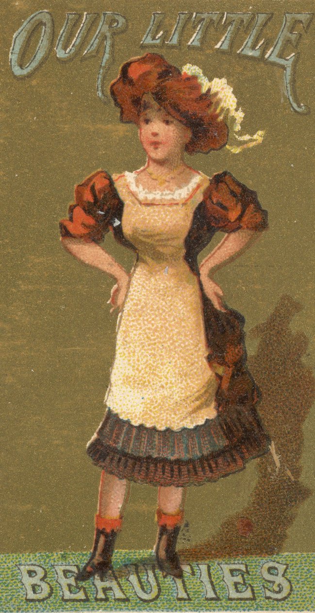 Tytöt ja lapset -sarjasta N58, joka mainostaa Pienet kaunottaremme savukkeita kaikille..., 1887. tekijältä Allen and Ginter