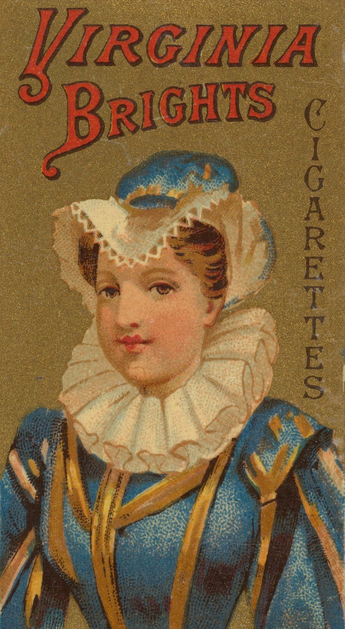Tytöt ja lapset -sarjasta N64, joka mainostaa Virginia Brights -savukkeita Allenille &..., 1886. tekijältä Allen and Ginter
