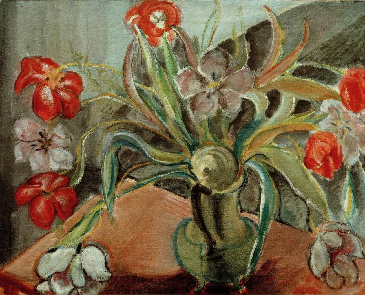 Rote und weiße Tulpen tekijältä Alma Del Banco